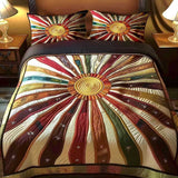 Golden Morning Light 3-Piece Quilted Style Bedding