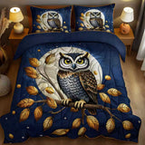 Moon Shadow Owl 3-Piece Quilt Style Duvet Cover Set