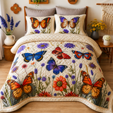 Butterfly Garden 3-Piece Quilted Bedding Set