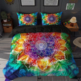 Heart Chakra Bloom 3-Piece Quilted Style Bedding