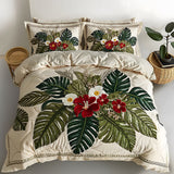 Tropical Floral 3-Piece Quilted Style Bedding
