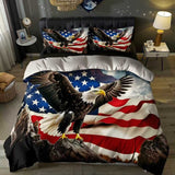 Glory Eagle 3-Piece Quilt Style Duvet Cover Set