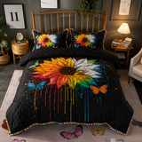 Colorful Sunflower 3-Piece Quilted Bedding Set