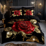 Glam Rose 3-Piece Quilted Style Bedding